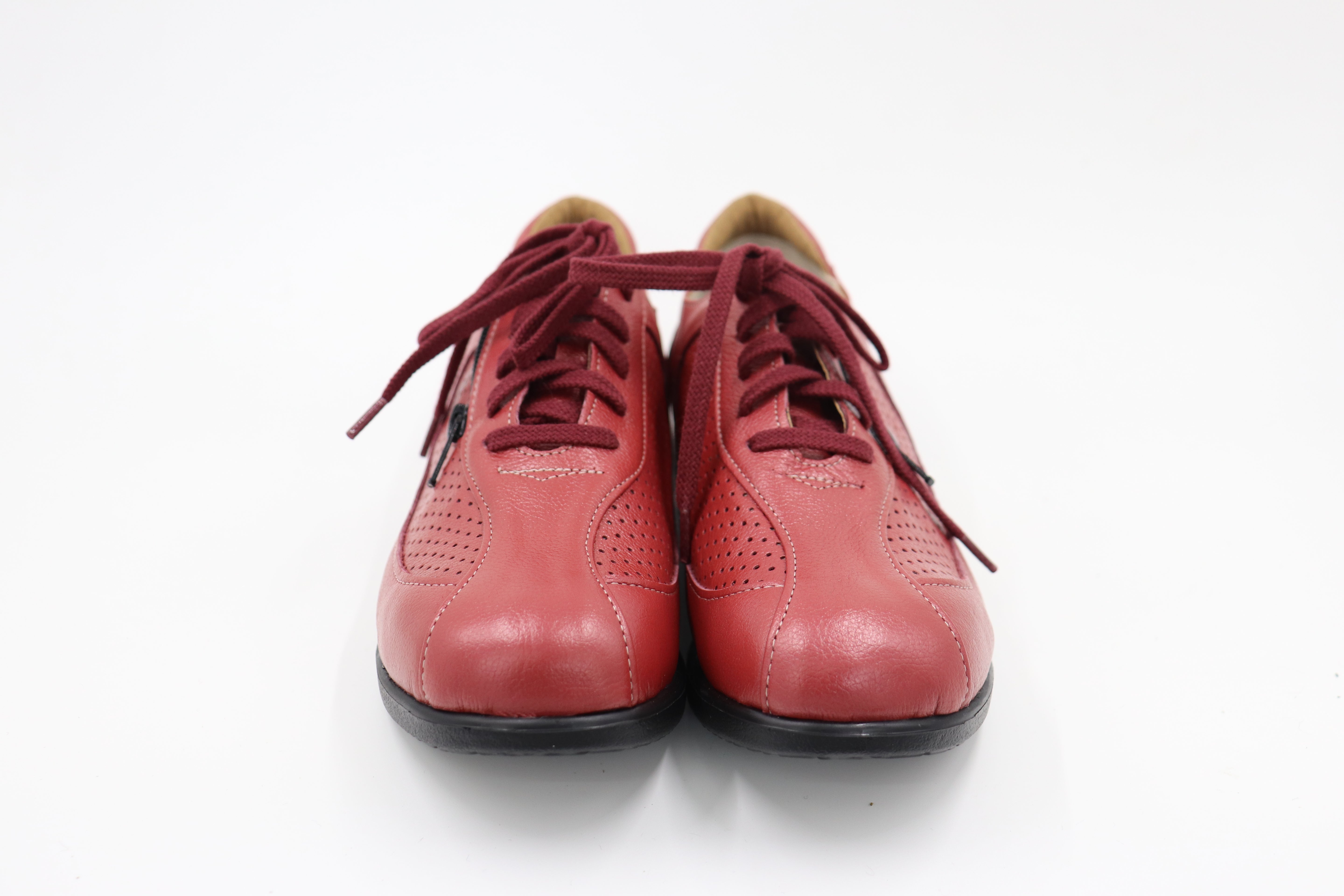 ウォーキングシューズ コンフォート  カジュアル レディース 靴  紐靴  4E 日本製 本革 内ファスナー 脱ぎ履きしやすい クッション性 お出かけ パンチング 軽量シューズ No.1518