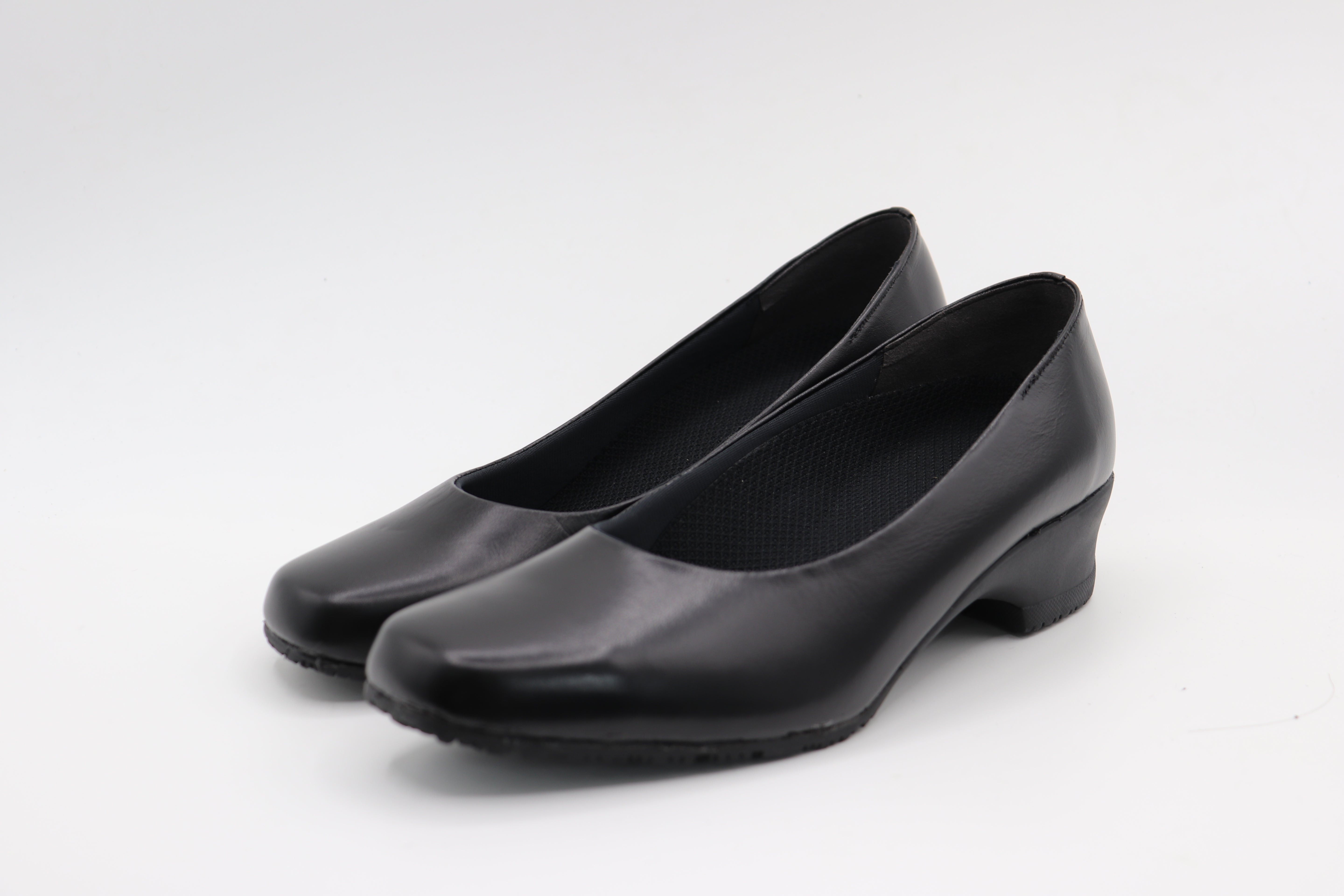 [Nous marchons a' kobe] パンプス 本革 ブラック レザー 婦人靴 日本製 お出かけ 通勤 歩きやすい 4E 22.5cm-24.5cm 歩きやすい カジュアル 幅広 靴 シューズ レディース No.100 ブラック