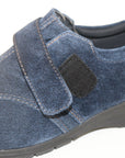 Made in Japan, pigskin denim print, antibacterial and odor resistant, cushioned, lightweight, easy to walk in, women's, easy to walk in, casual, with belt, easy to put on and take off, 5E denim slip-ons No.98525